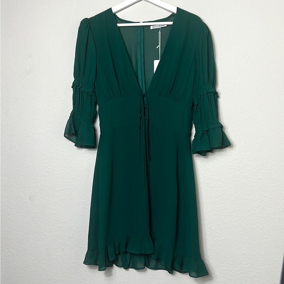 NWT Reformation Laurelei Emerald Mini Dress - Picture 7 of 13